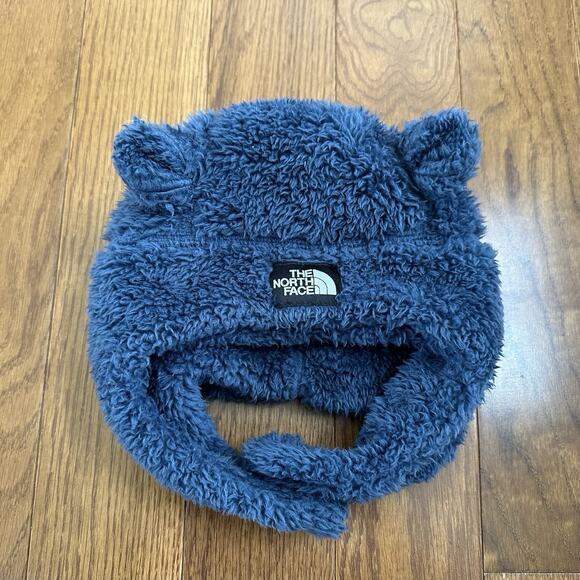 The North Face Baby Bear Suave Oso Beanie Hat Blue Fleece Beanie Cap 6-24m - Picture 1 of 5